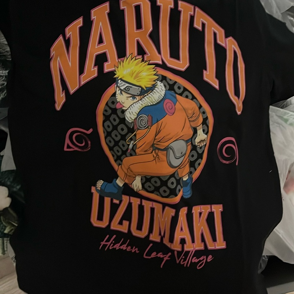 Black Naruto kids shirt size 10/12 new never worn